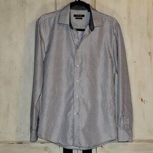 Nine West Slim Fit black white men's long-sleeve button-down shirt M